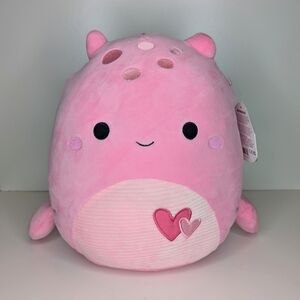 Squishmallows Artin the Loch Ness Monster Pink Valentine 12"